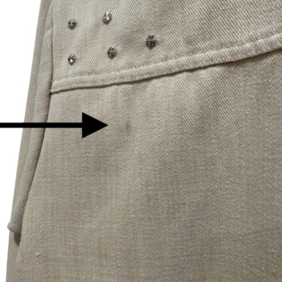 Vintage BIG YANK Beige Button Front Polyester Beaded Western Shirt Large - Picture 7 of 9